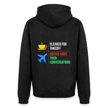 Contrôleur de la circulation aérienne Café ATC Aviation Humour - Veste à capuche bio Premium Unisexe - noir - Dos - Nico (187cm)