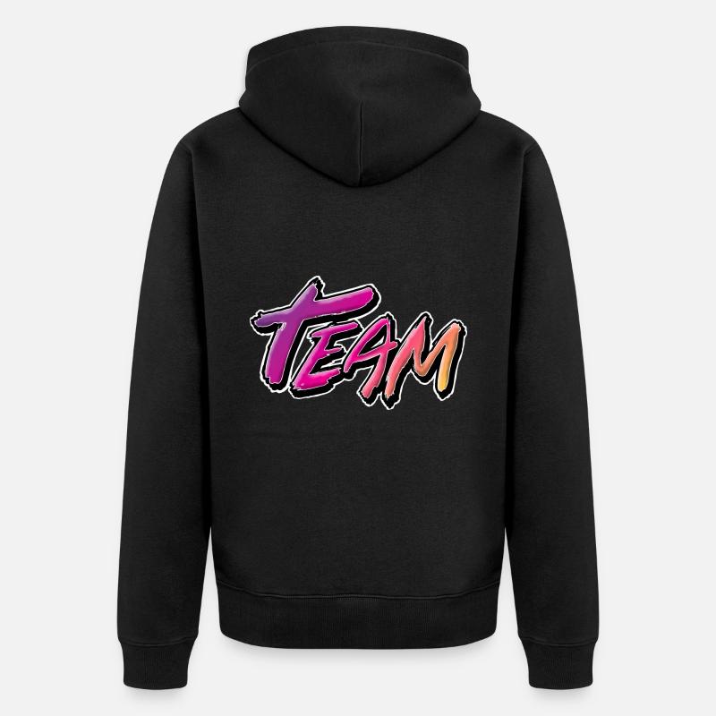 Team - Unisex Premium Bio Zip Hoodie - Schwarz
