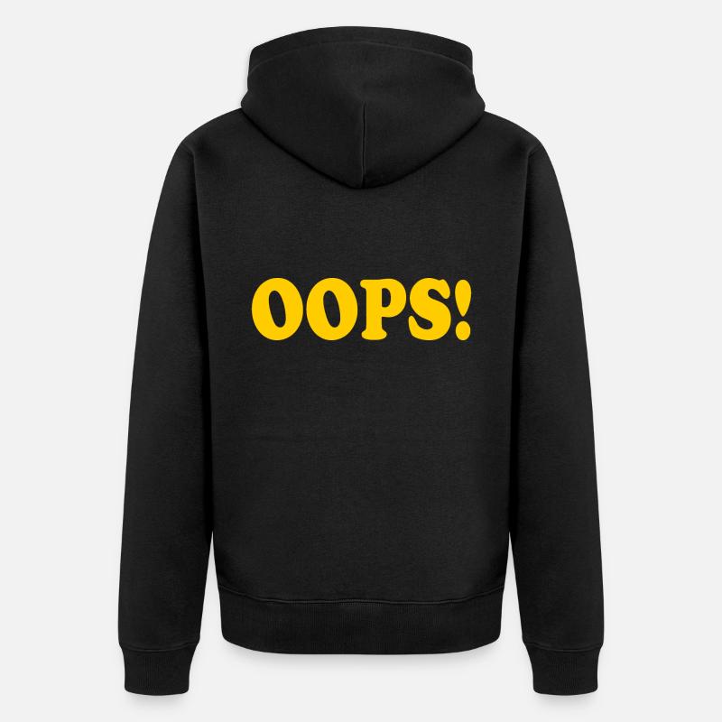 Oops - Unisex Premium Bio Zip Hoodie - Schwarz