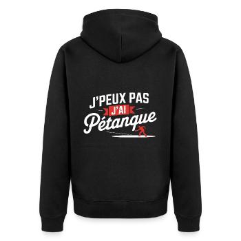 j peu pas j ai pétanque - Veste à capuche bio Premium Unisexe - noir - Dos - Nico (187cm)