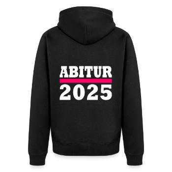 Abitur 2025 - Unisex Premium Bio Zip Hoodie - Schwarz - Hinten - Nico (187cm)