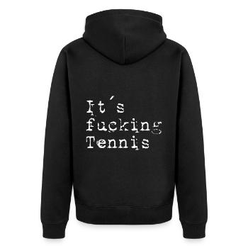 son putain de tennis blanc - Veste à capuche bio Premium Unisexe - noir - Dos - Nico (187cm)