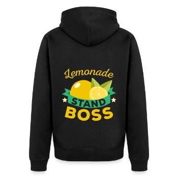 Lemonade Stand Boss Lemon Lover Fruit Drink - Unisex Premium Organic Zip Hoodie - black - Back - Nico (187cm)