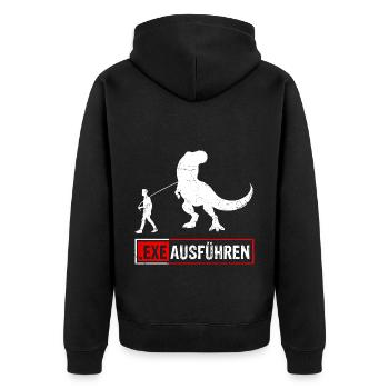 Admin Programmierer ITler Informatik Geschenk EXE - Unisex Premium Bio Zip Hoodie - Schwarz - Hinten - Nico (187cm)