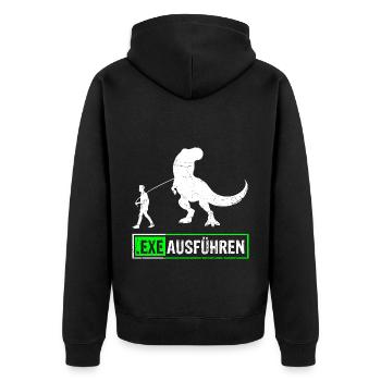 Admin Programmierer ITler Informatik Geschenk EXE - Unisex Premium Bio Zip Hoodie - Schwarz - Hinten - Nico (187cm)