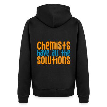 Chemists Have All The Solutions 2 - Unisex Premium Organic Zip Hoodie - black - Back - Nico (187cm)