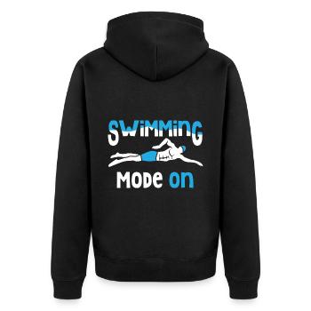 Swimmers Swimming 50 meters lane - Unisex Premium Organic Zip Hoodie - black - Back - Nico (187cm)