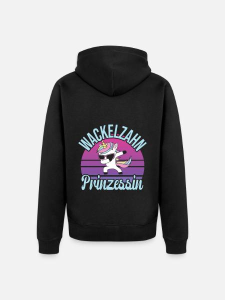 Milchzähne - Unisex Premium Bio Zip Hoodie - Schwarz
