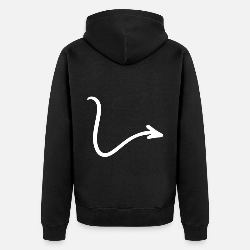 Flèche dessin esquisse blanc - Veste à capuche bio Premium Unisexe - noir