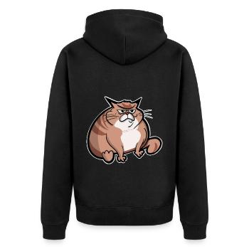 Big cat - Unisex Premium Organic Zip Hoodie - black - Back - Nico (187cm)