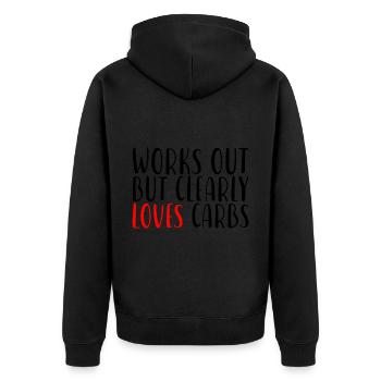 Fonctionne mais aime clairement les glucides - Veste à capuche bio Premium Unisexe - noir - Dos - Nico (187cm)