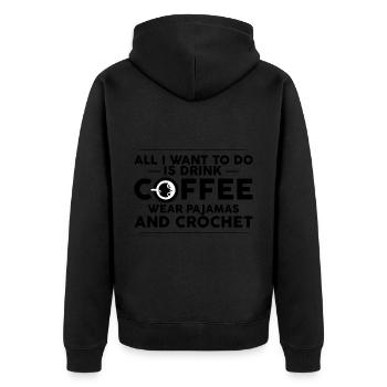 Tout ce que je veux, c’est boire du café 3 - Veste à capuche bio Premium Unisexe - noir - Dos - Nico (187cm)