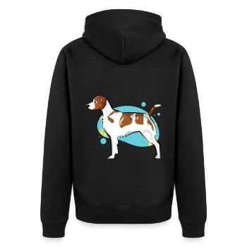 Brittany Dog - Unisex Premium Organic Zip Hoodie - black - Back - Nico (187cm)