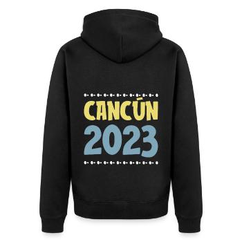 Cancun 2023 - Unisex Premium Bio Zip Hoodie - Schwarz - Hinten - Nico (187cm)