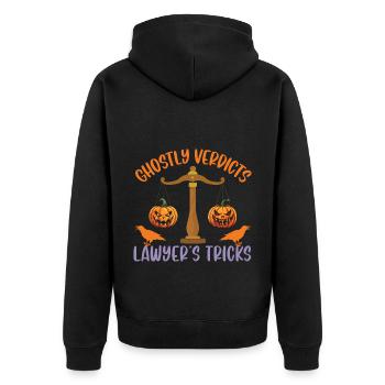 Geisterhafte Urteile Anwalts-Tricks Anwalt Hallowe - Unisex Premium Bio Zip Hoodie - Schwarz - Hinten - Nico (187cm)