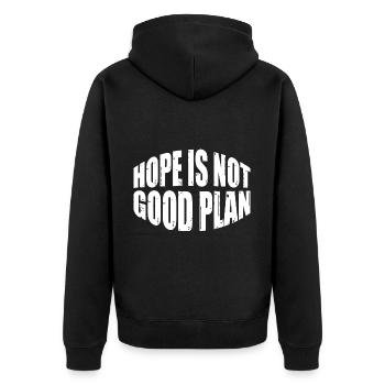 Hope Is Not Good Plan 8 - Unisex Premium Organic Zip Hoodie - black - Back - Nico (187cm)