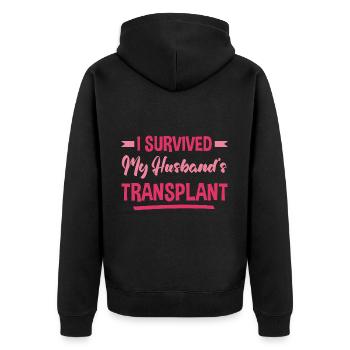 J’ai survécu à la greffe de mon mari 4 - Veste à capuche bio Premium Unisexe - noir - Dos - Nico (187cm)
