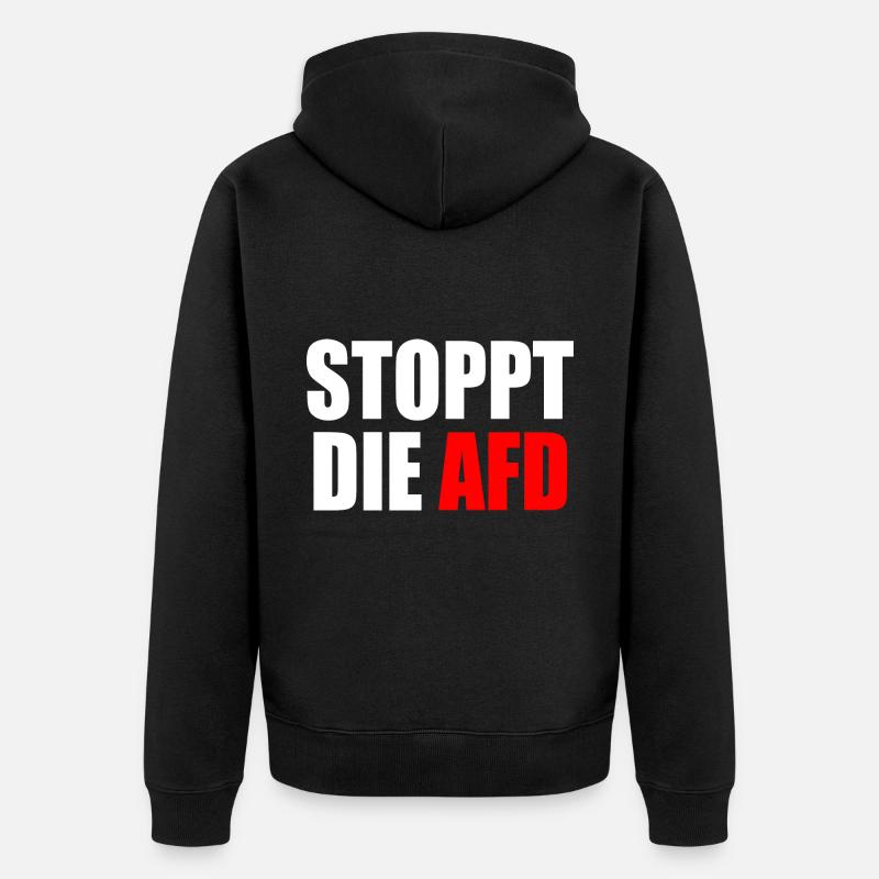 Stoppt die afd - Unisex Premium Bio Zip Hoodie - Schwarz