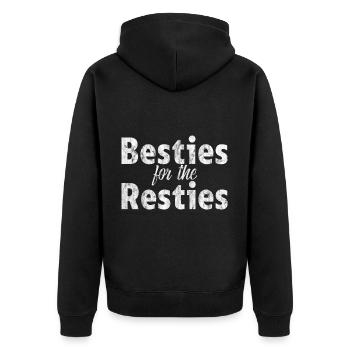 Besties For The Resties 3 - Unisex Premium Bio Zip Hoodie - Schwarz - Hinten - Nico (187cm)