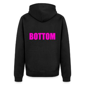 Bottom - Unisex Premium Organic Zip Hoodie - black - Back - Nico (187cm)