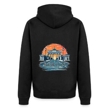 Porte de Brandebourg à Berlin - Veste à capuche bio Premium Unisexe - noir - Dos - Nico (187cm)
