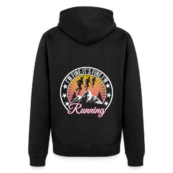 Marathon - Unisex Premium Bio Zip Hoodie - Schwarz - Hinten - Nico (187cm)