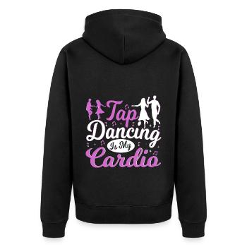 Tap Dancing Is My Cardio Funny Tap Dancer - Unisex Premium Bio Zip Hoodie - Schwarz - Hinten - Nico (187cm)