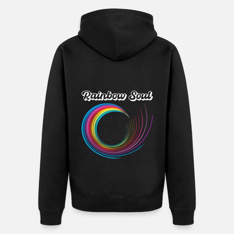 Rainbow soul Geschenkidee - Unisex Premium Bio Zip Hoodie - Schwarz