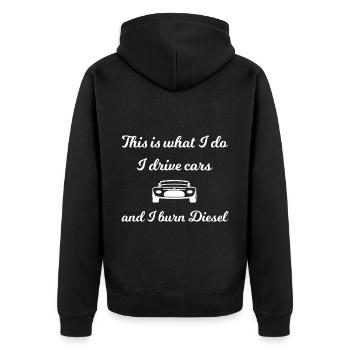 Les voitures à combustion diesel - Veste à capuche bio Premium Unisexe - noir - Dos - Nico (187cm)