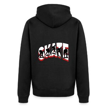Skateboarding Skate Skater Skateboard Sk8 Trick - Unisex Premium Bio Zip Hoodie - Schwarz - Hinten - Nico (187cm)