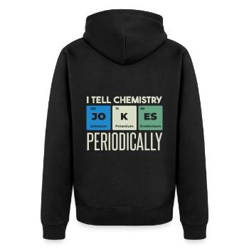 Je raconte des blagues de chimie - Veste à capuche bio Premium Unisexe - noir - Dos - Nico (187cm)