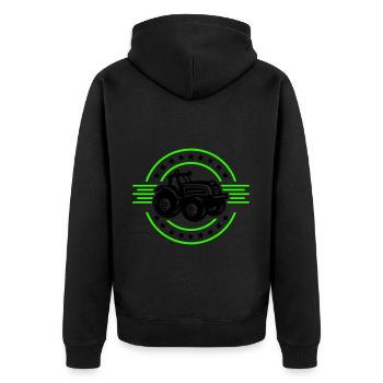 Tracteur Agriculteur Silhouette Agriculteur - Veste à capuche bio Premium Unisexe - noir - Dos - Nico (187cm)