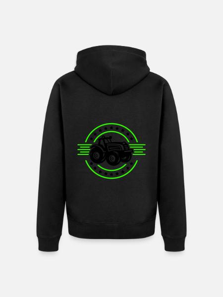 Tractor Farmer Silhouette Farmer - Unisex Premium Organic Zip Hoodie - black