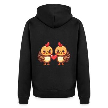 Mournful Couple In Love Animal Valentine's Day - Unisex Premium Organic Zip Hoodie - black - Back - Nico (187cm)