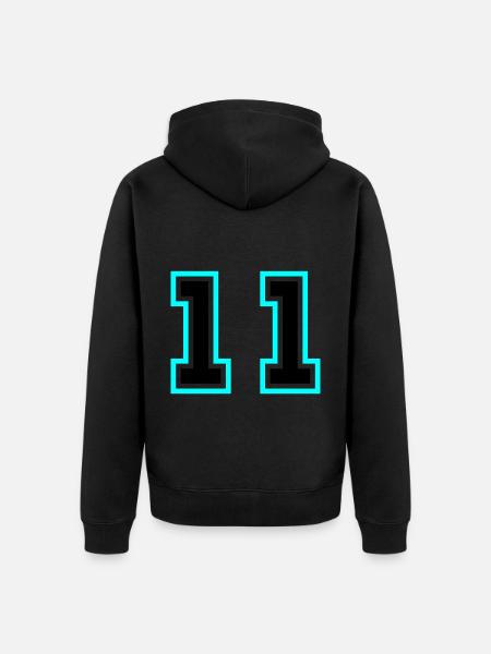 11 number symbol - Unisex Premium Organic Zip Hoodie - black