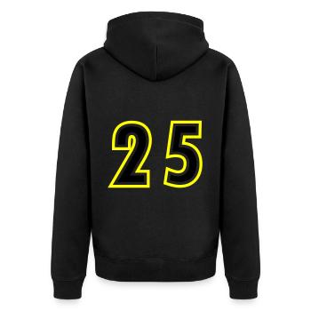 25 Nombre Collège - Veste à capuche bio Premium Unisexe - noir - Dos - Nico (187cm)