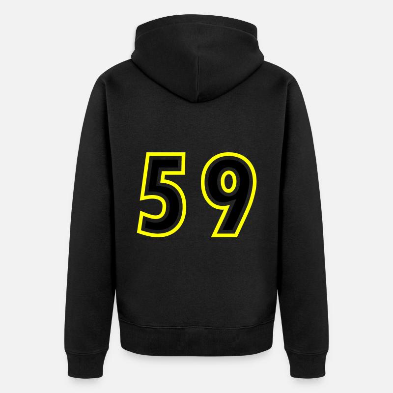 59 Nombre Collège - Veste à capuche bio Premium Unisexe - noir