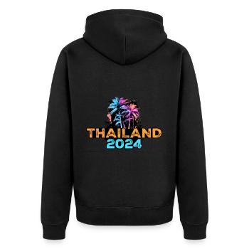 Tournée Thaïlande 2024 - Veste à capuche bio Premium Unisexe - noir - Dos - Nico (187cm)