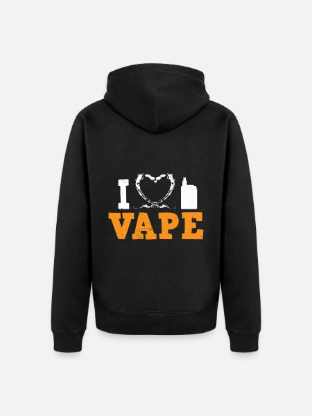 Elektro Zigarette E-Zigarette E-Shisha Vape - Unisex Premium Bio Zip Hoodie - Schwarz