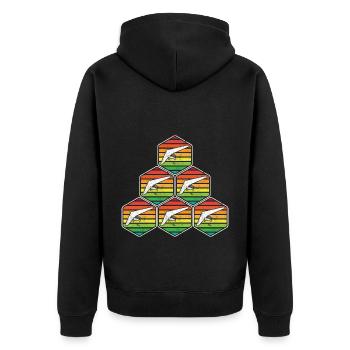 Hanggleiter Drachenflieger Deltasegler - Unisex Premium Bio Zip Hoodie - Schwarz - Hinten - Nico (187cm)