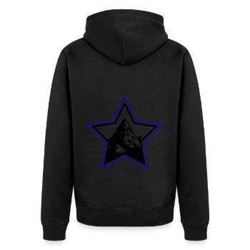 Étoile symbole des montagnes - Veste à capuche bio Premium Unisexe - noir - Dos - Nico (187cm)