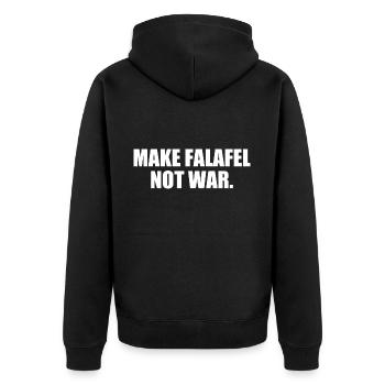 Make falafel not war - Veste à capuche bio Premium Unisexe - noir - Dos - Nico (187cm)