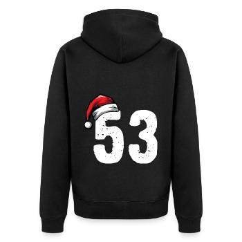 53 Numéro Noël - Veste à capuche bio Premium Unisexe - noir - Dos - Nico (187cm)