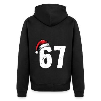 67 Numéro Noël - Veste à capuche bio Premium Unisexe - noir - Dos - Nico (187cm)