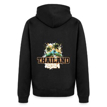 Vacances de voyage en Thaïlande 2024 - Veste à capuche bio Premium Unisexe - noir - Dos - Nico (187cm)
