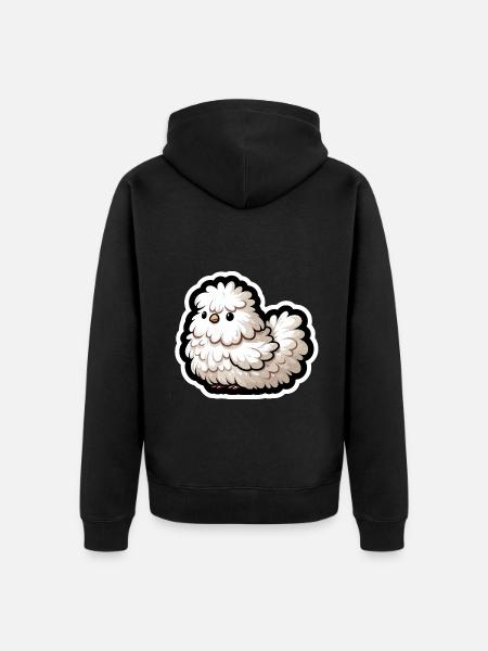 Silkie Chicken Fluffy Chicken Silkies - Unisex Premium Bio Zip Hoodie - Schwarz