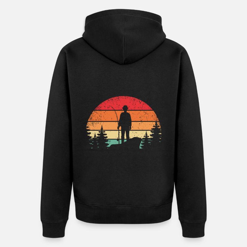 Pêcheur rétro - Veste à capuche bio Premium Unisexe - noir