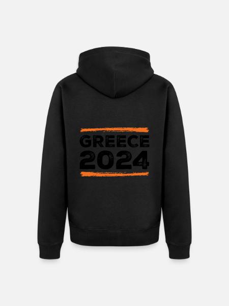 Greece 2024 Saying - Unisex Premium Organic Zip Hoodie - black