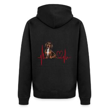 Cadeau Heartbeat pour chiens - Veste à capuche bio Premium Unisexe - noir - Dos - Nico (187cm)