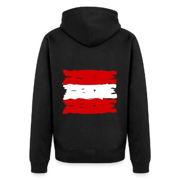 The fans from Austria - Unisex Premium Organic Zip Hoodie - black - Back - Nico (187cm)